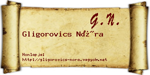 Gligorovics Nóra névjegykártya